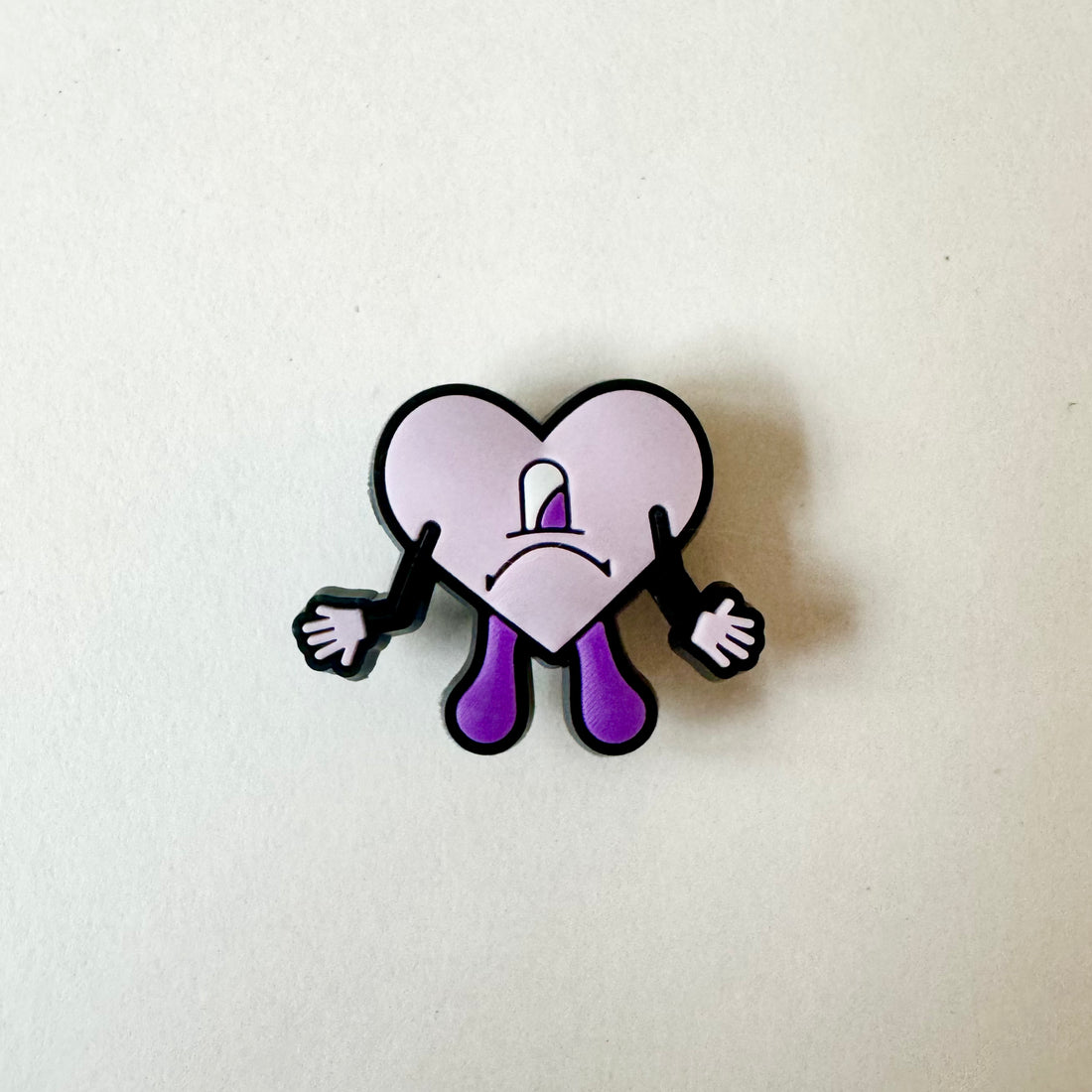 Purple Sad Heart Charm