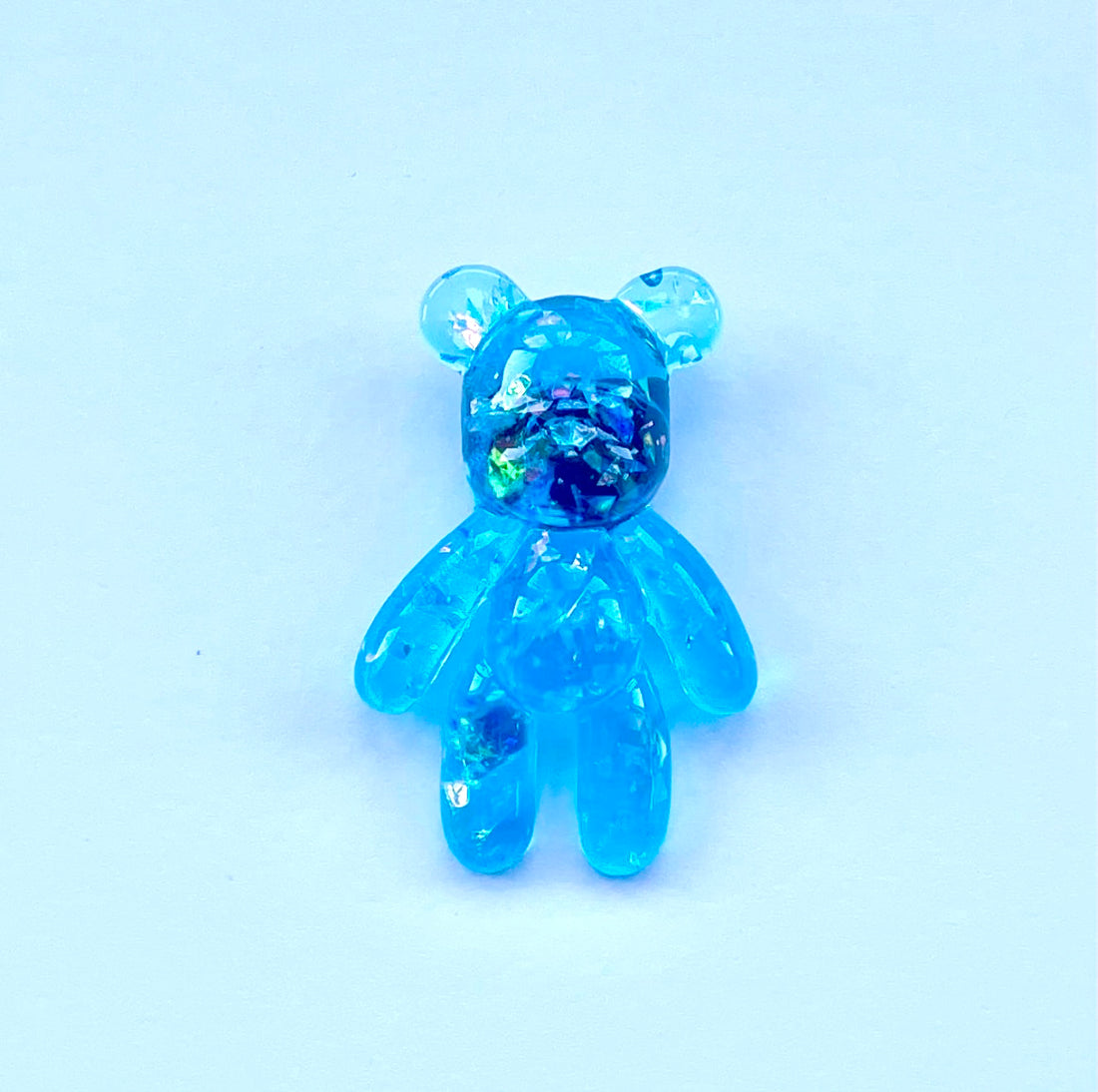 Chunky Blue Glitter Bear Charm