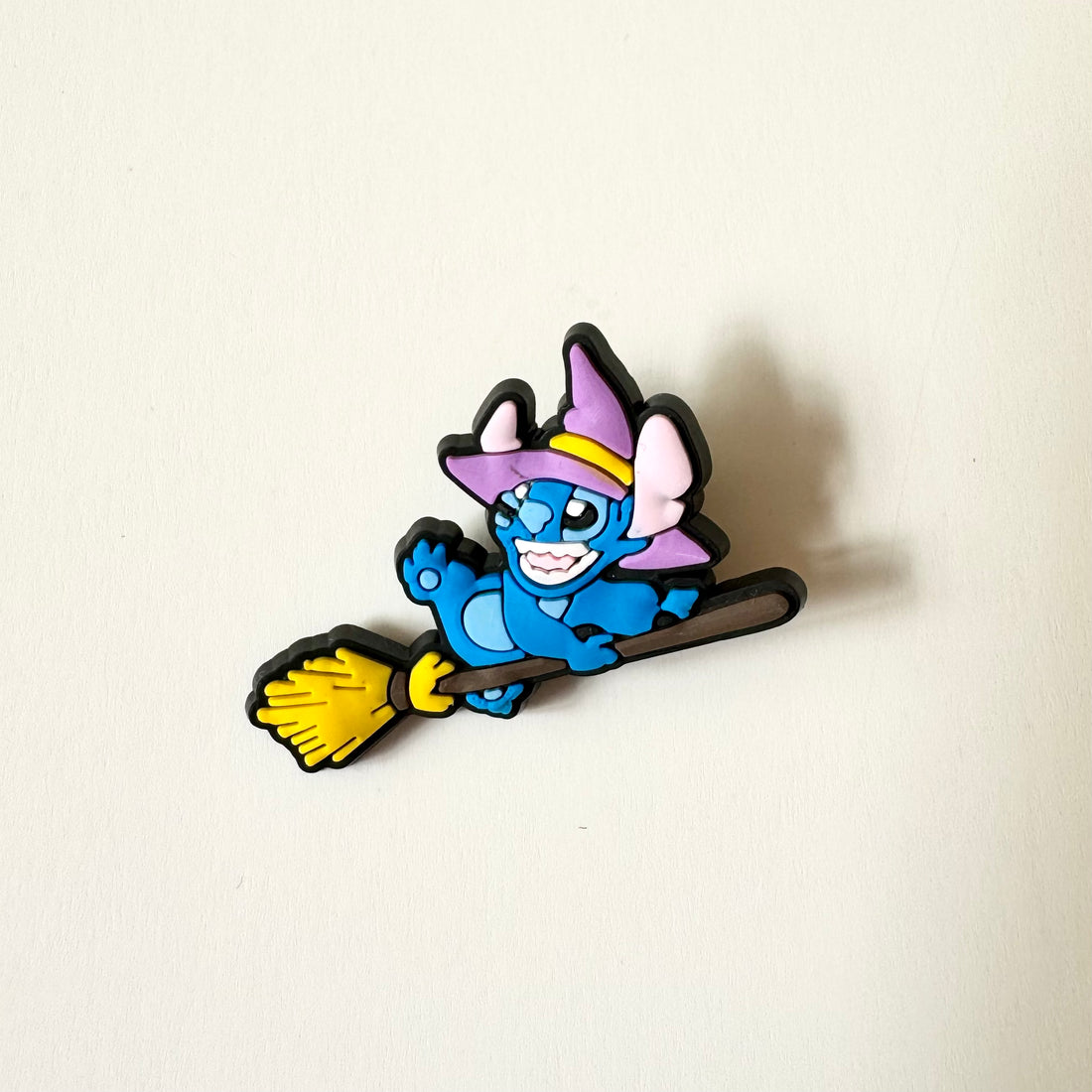Stitch On A Broomstick Charm