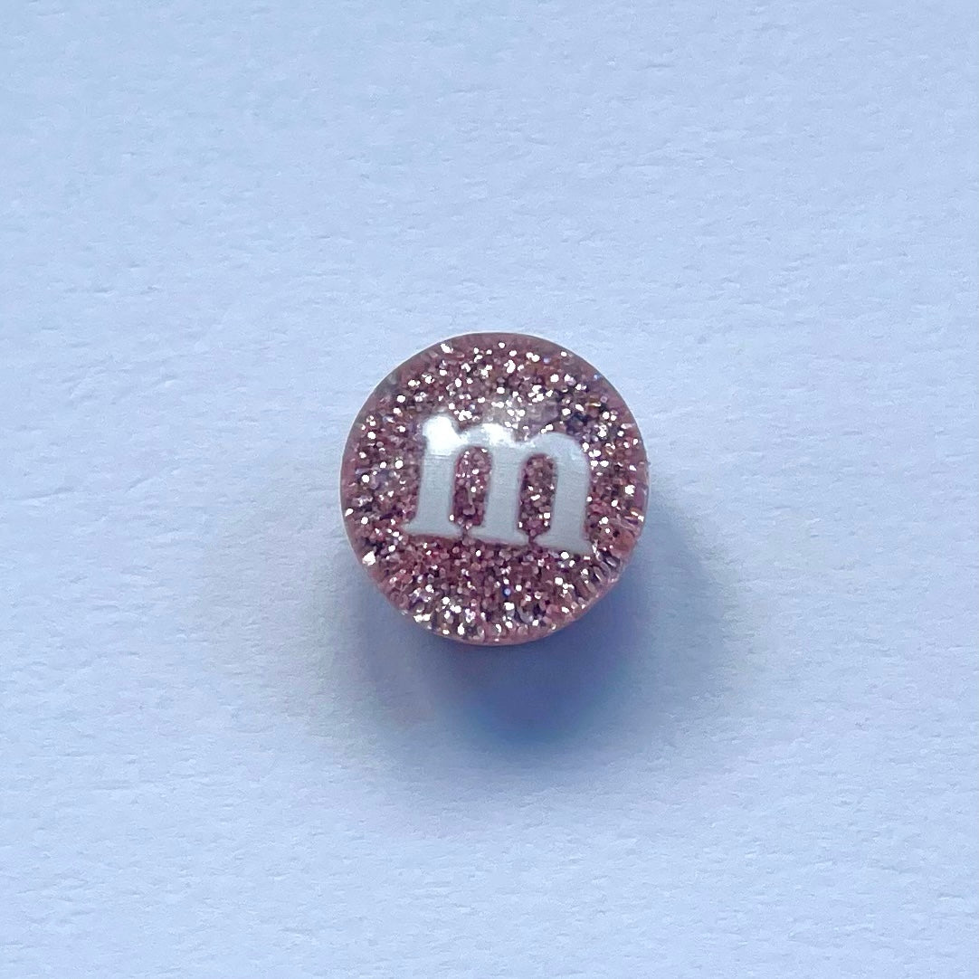 Light Pink Glitter MnM Charm