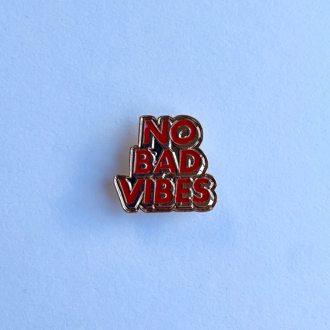 No Bad Vibes Red Metal Charm