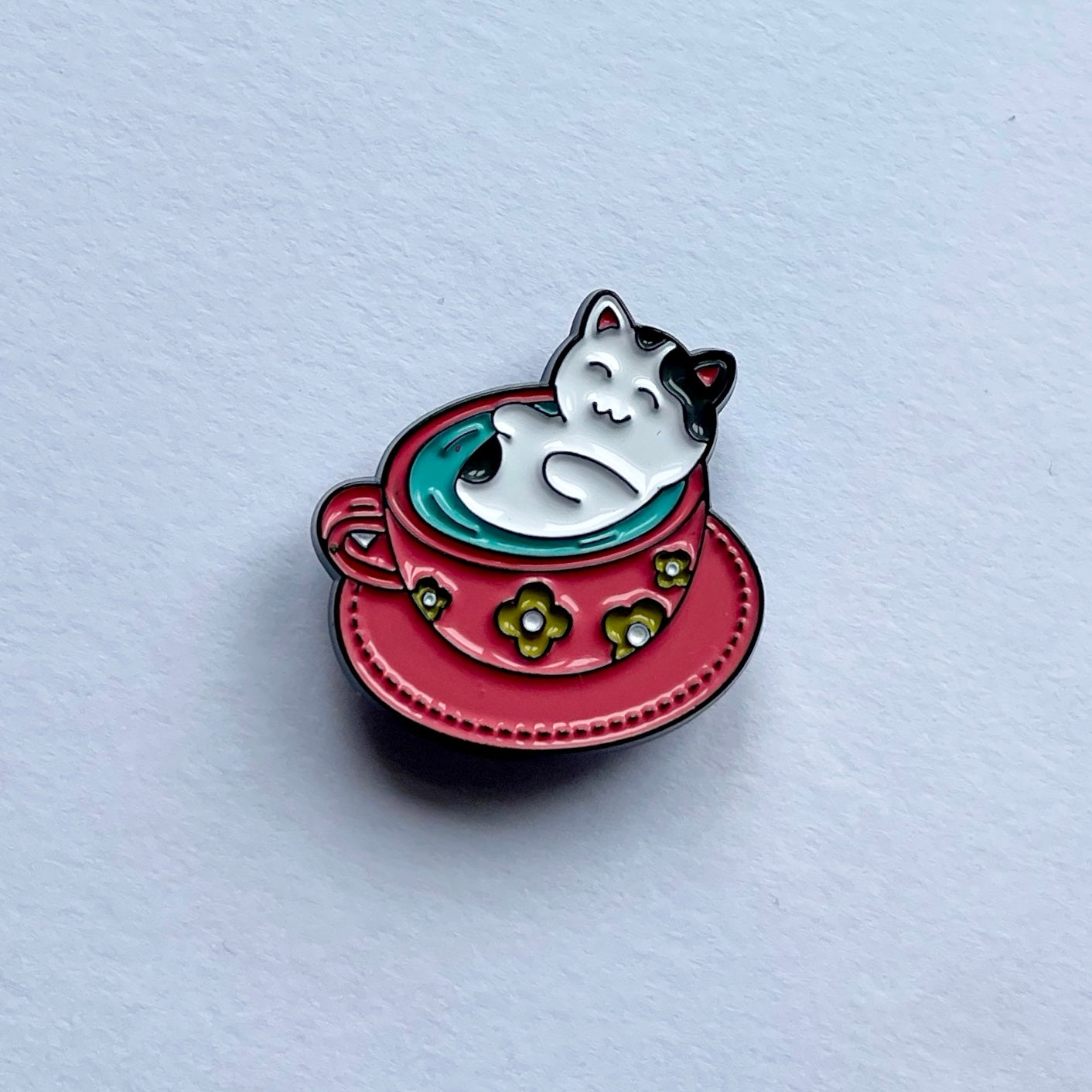Kitty Tea Metal Charm
