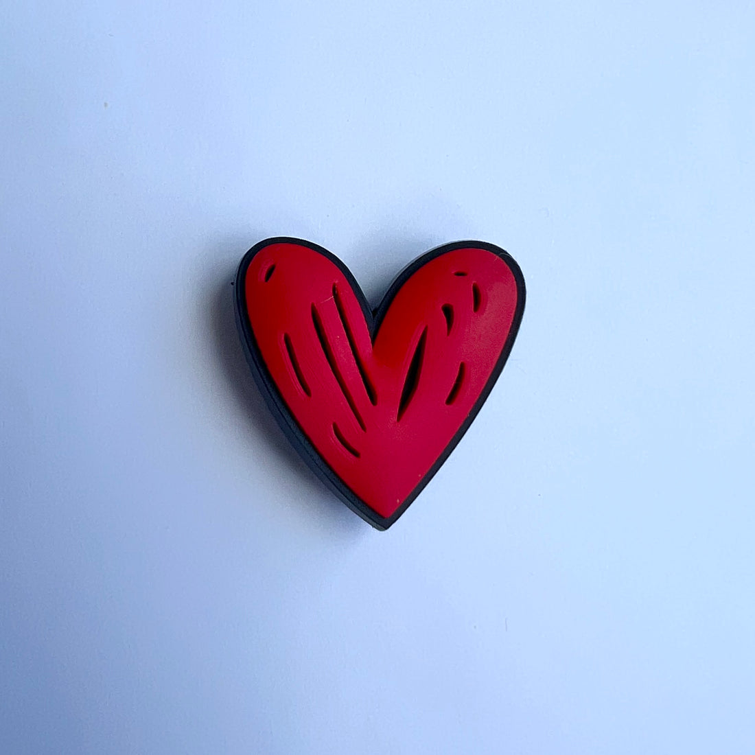 Red Coloured-In Heart Charm
