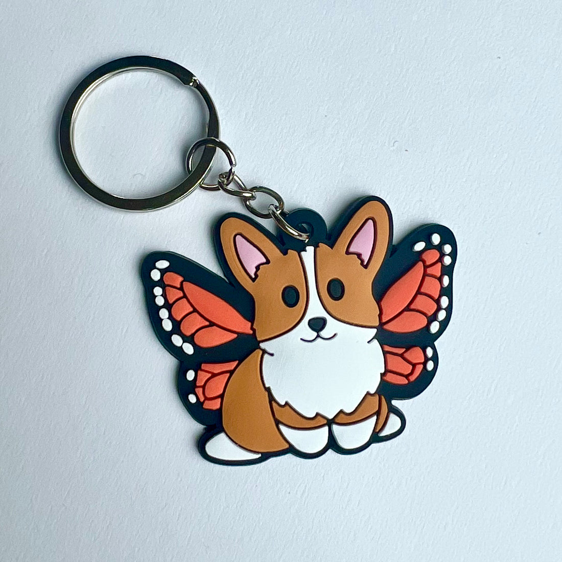 Butterfly Corgi Keyring