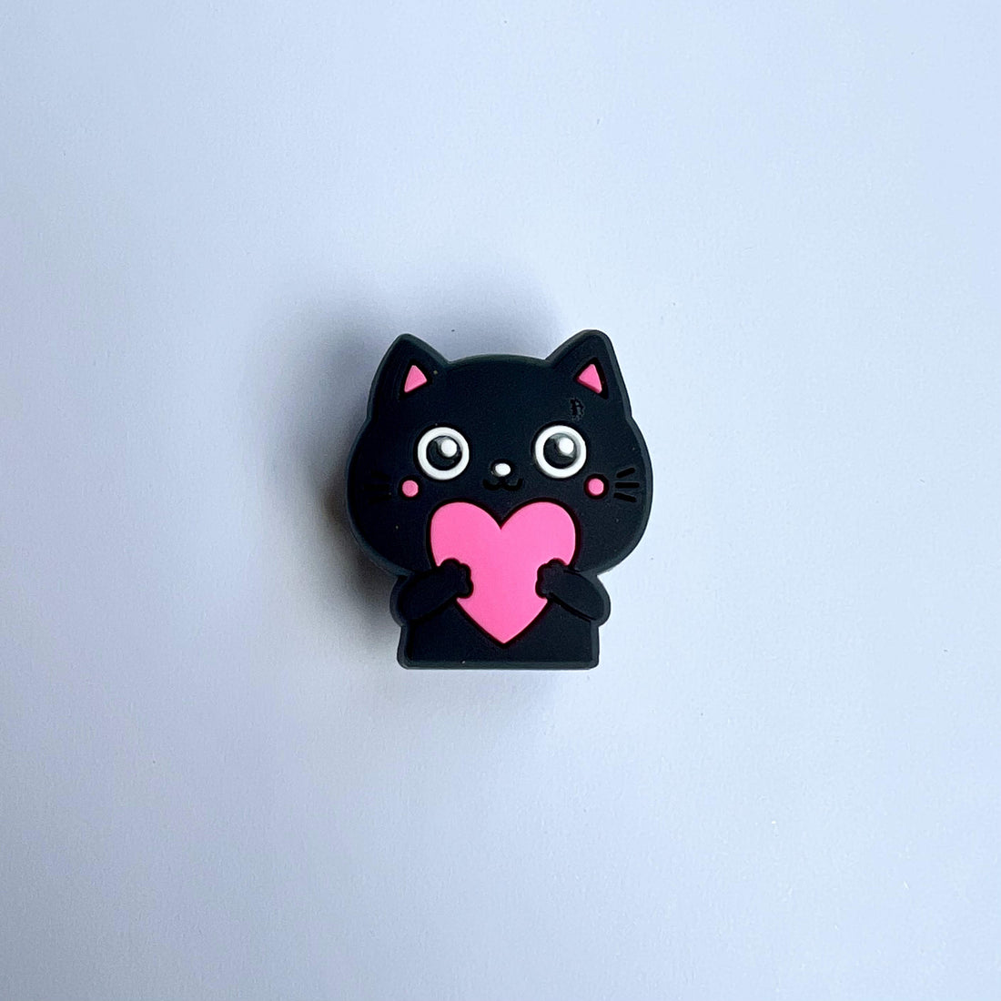 Black Heart Kitty Charm