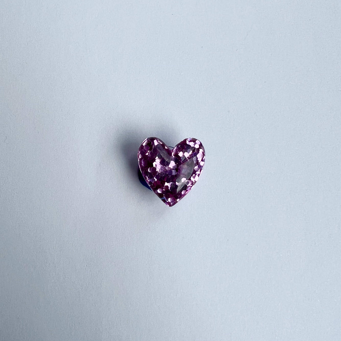 Purple Glitter Heart Charm