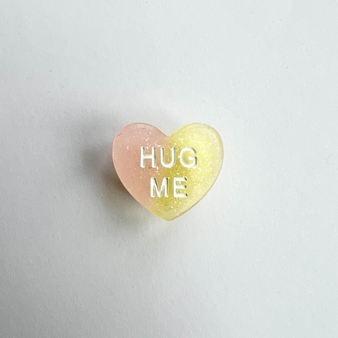 Hug Me Candy Heart - Glitter Yellow/Pink Charm