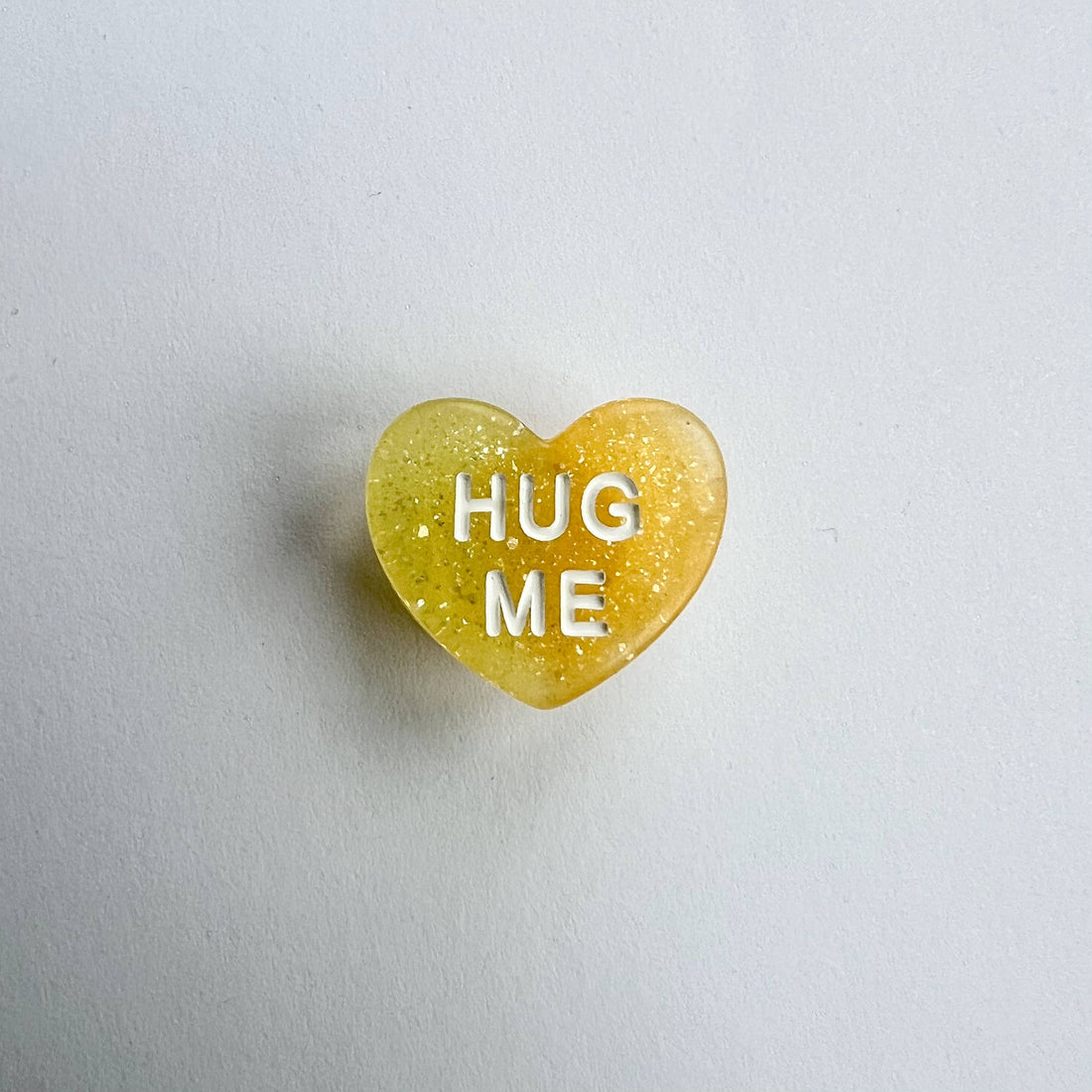 Hug Me Candy Heart - Glitter Yellow Charm