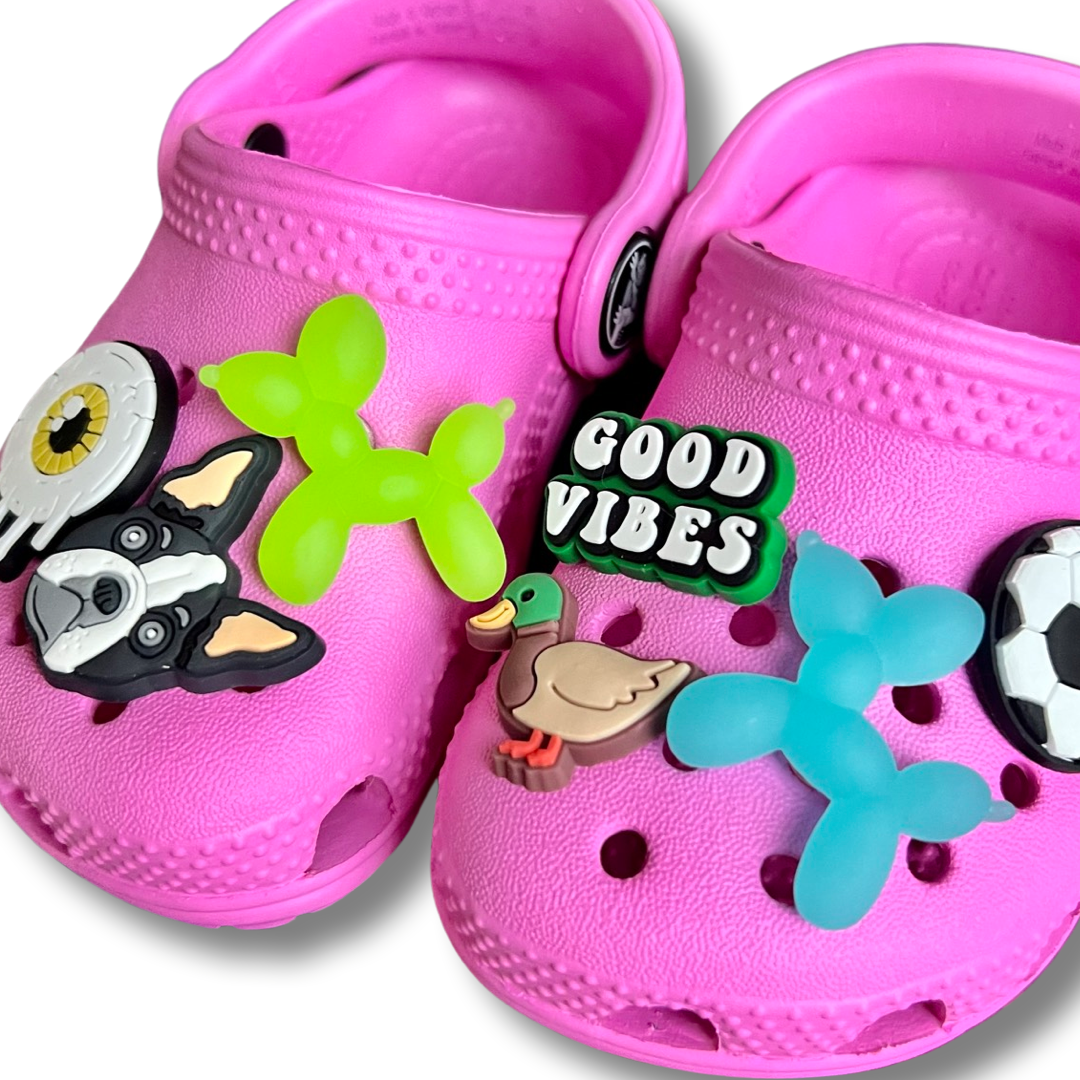 Frosty Pink Balloon Dog Charm