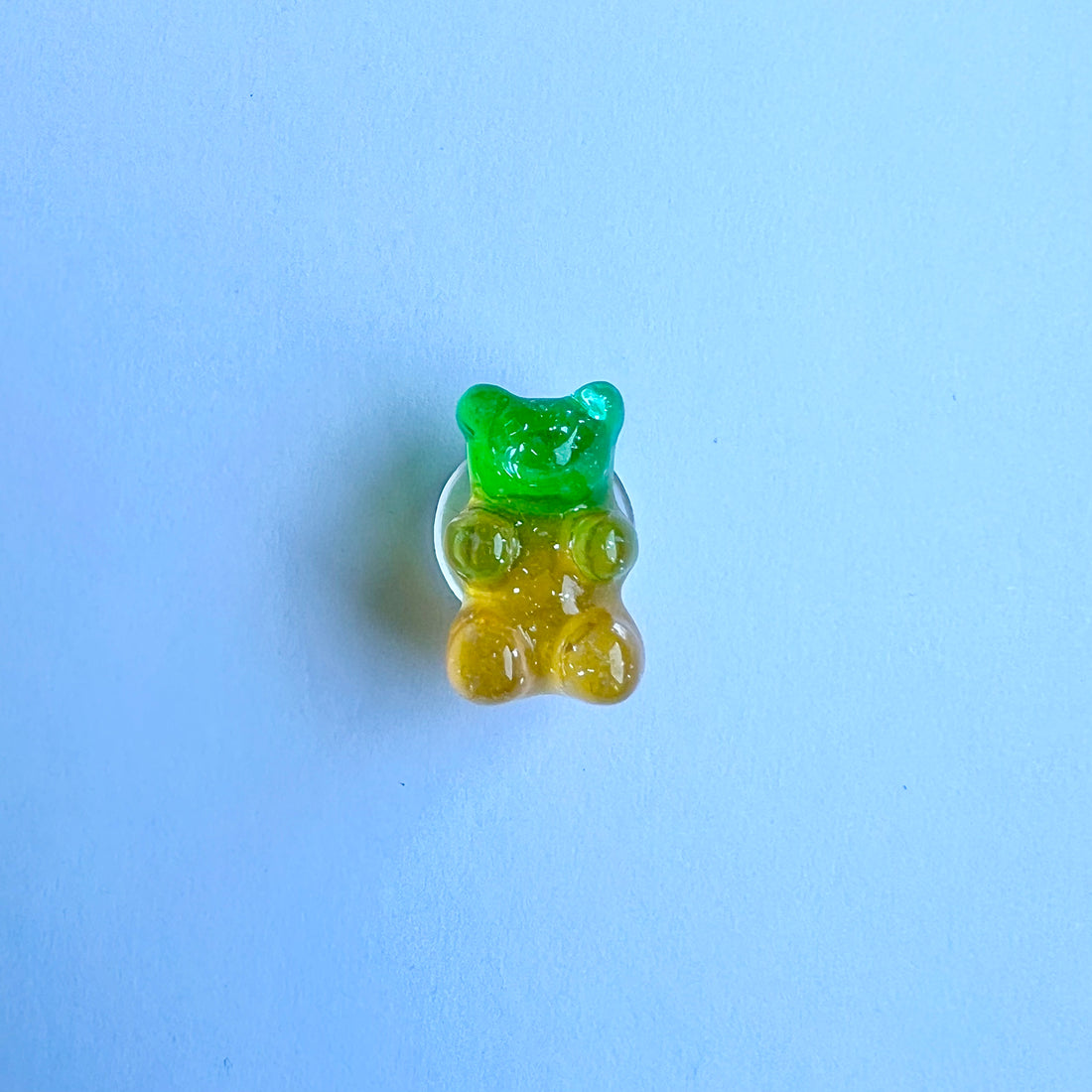 Glitter Gummy Bear - Orange/Green Charm