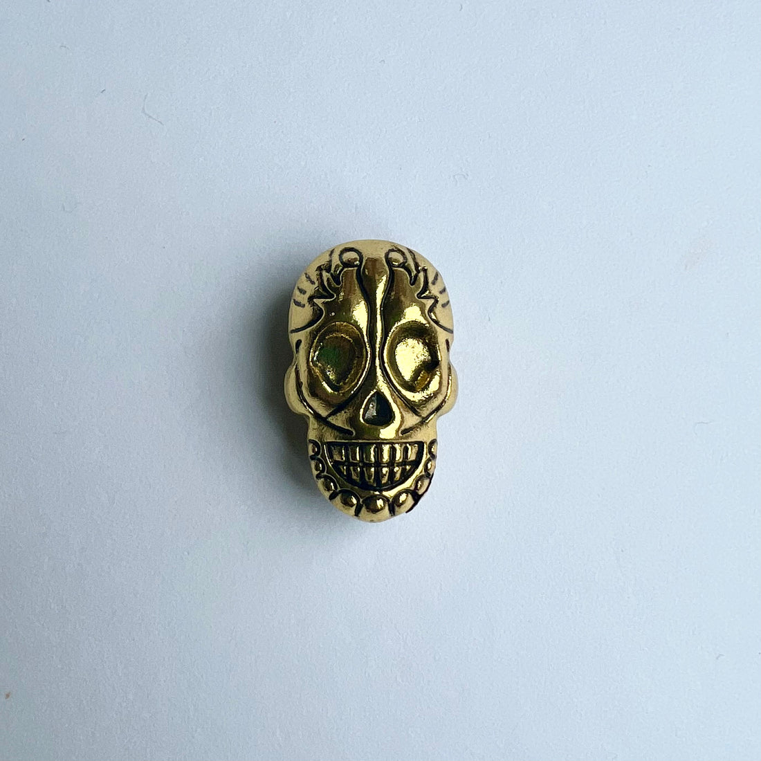 Gold Sugar Skull Charm