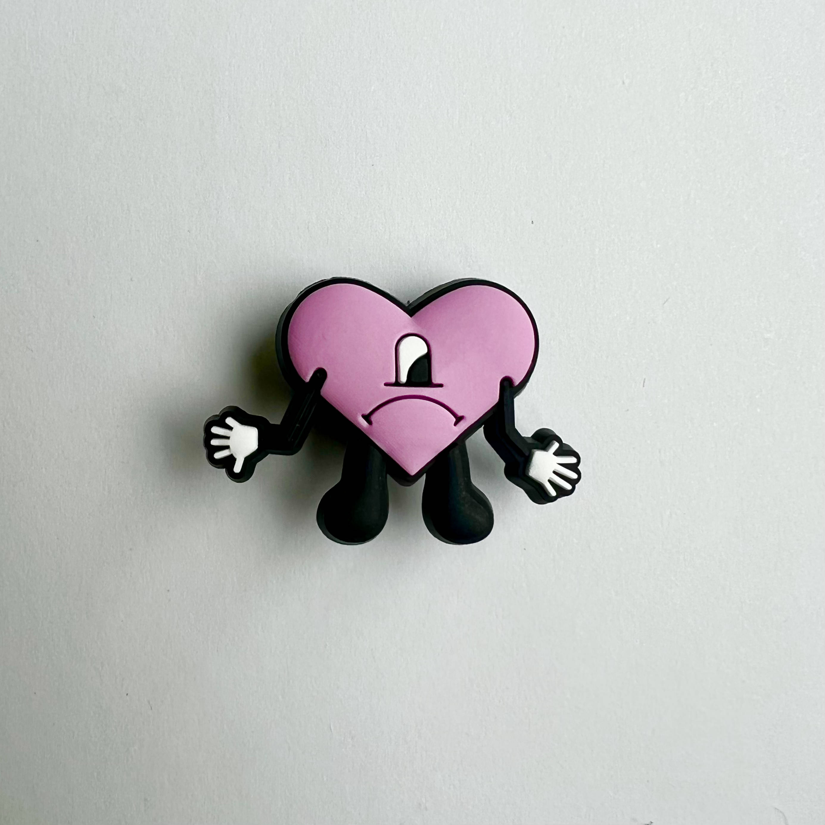 Sad Pink Heart Charm