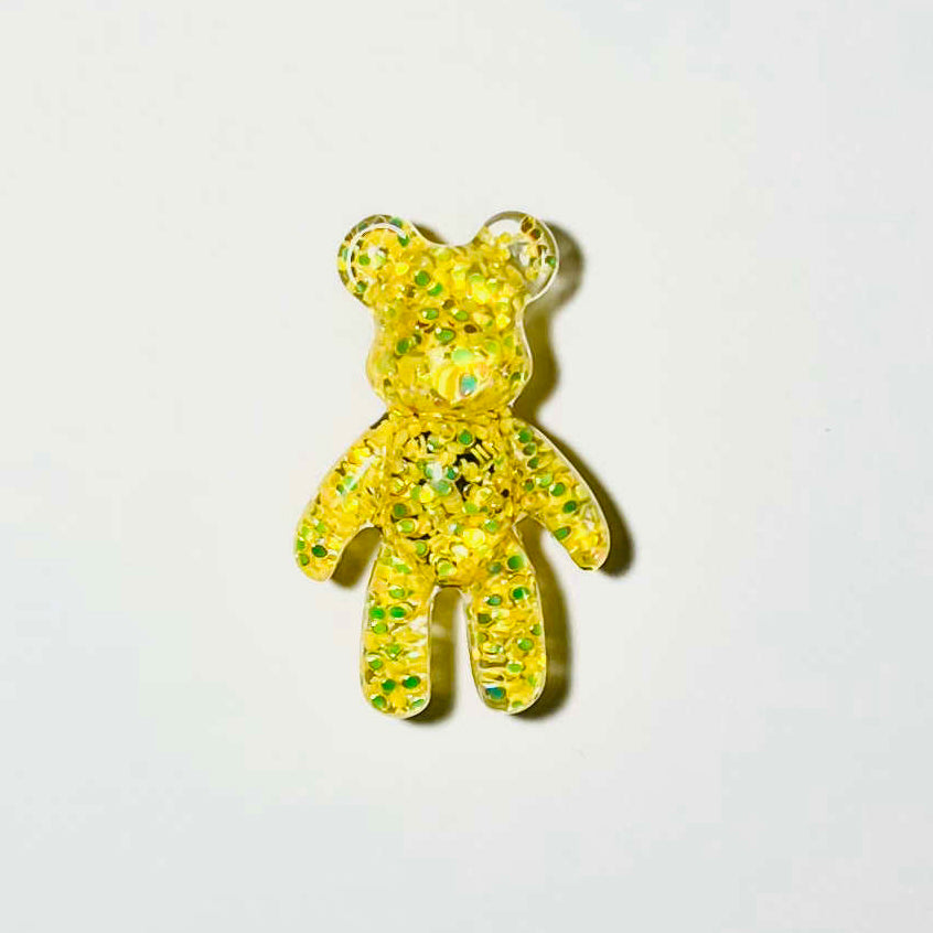 Yellow Glitter Bear Charm