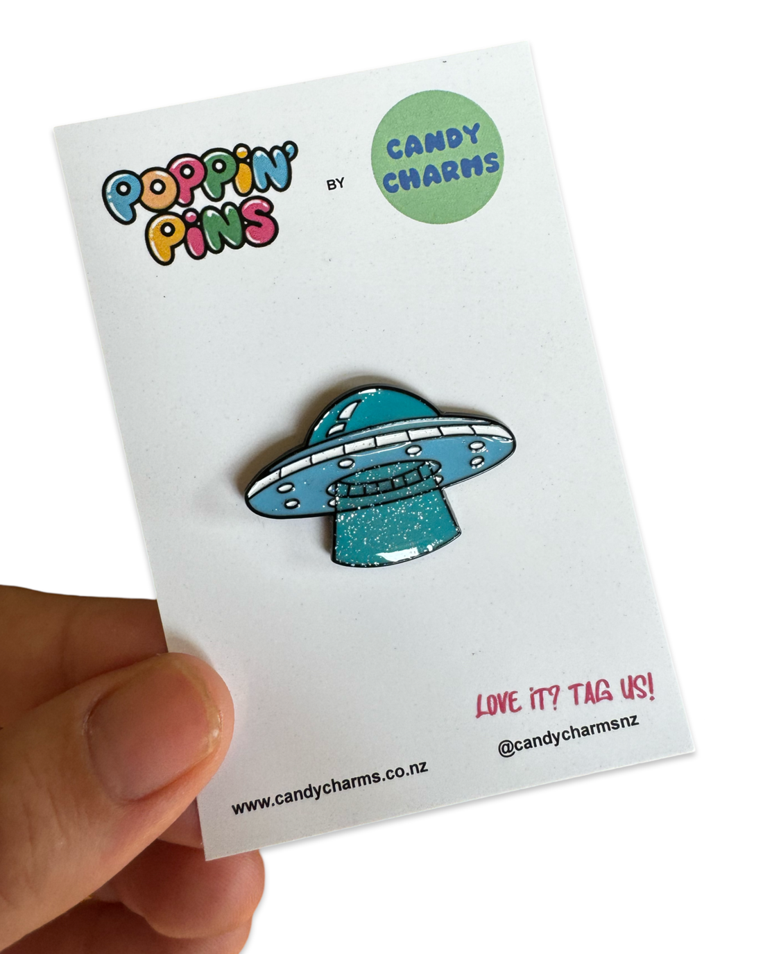 UFO Sparkly Enamel Pin