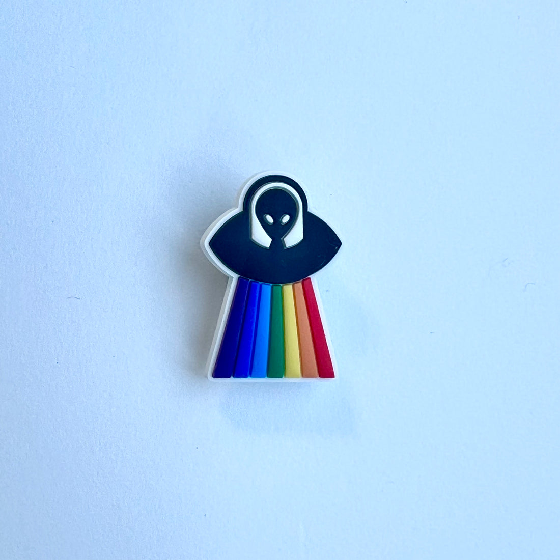 Rainbow Alien Ship Charm