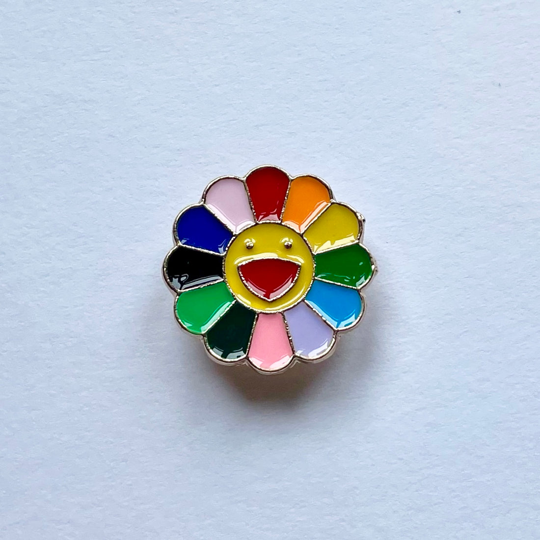 Rainbow Flower Metal Charm