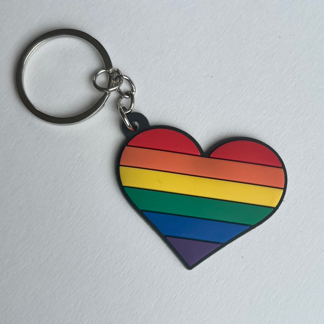 Rainbow Heart Keyring