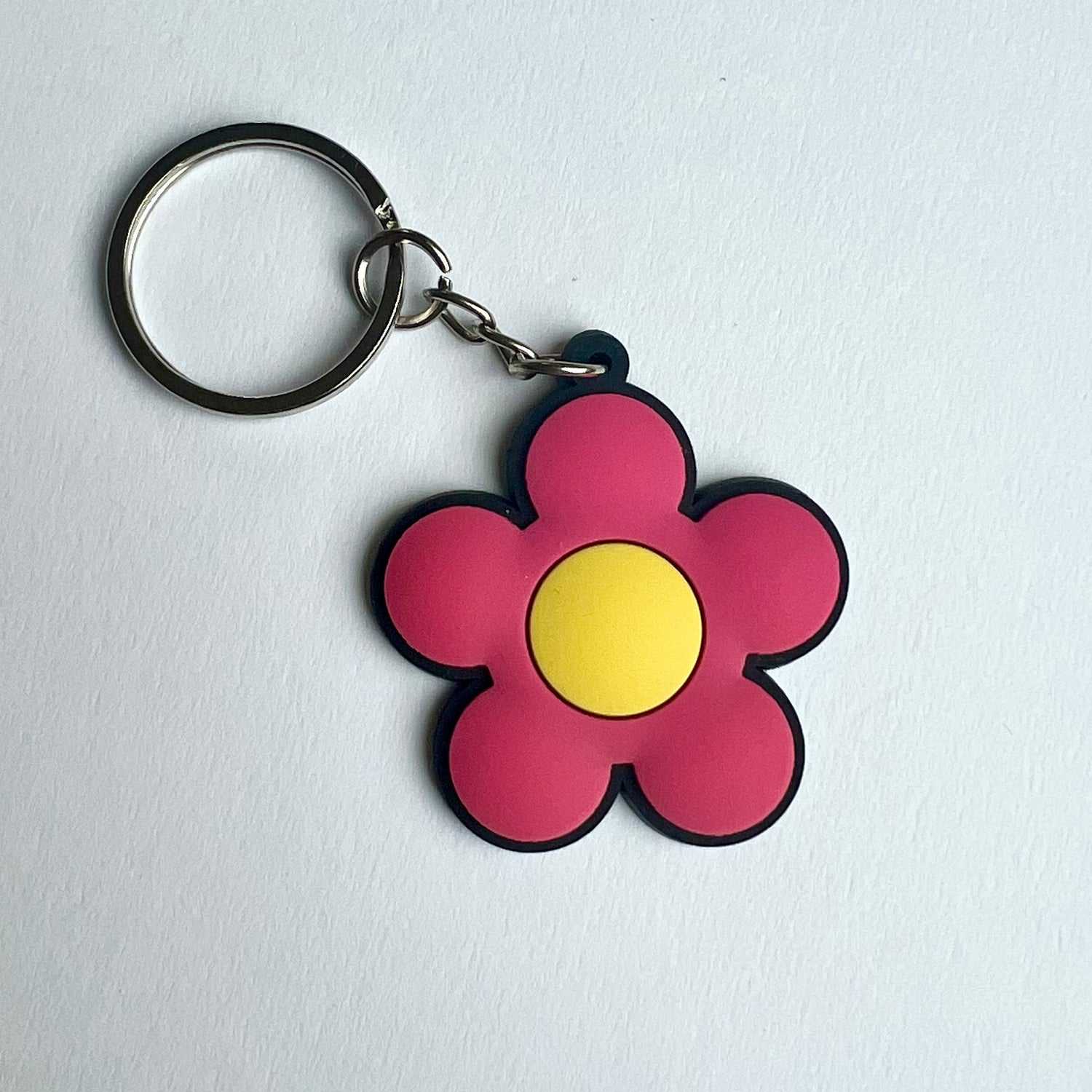 Pink Flower Keyring Charm