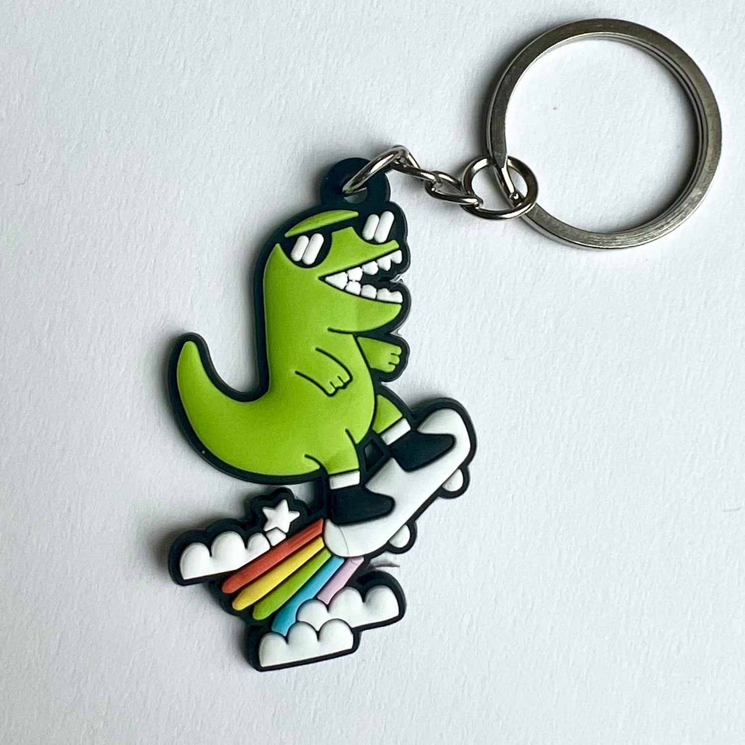 Dino Skateboard Keyring