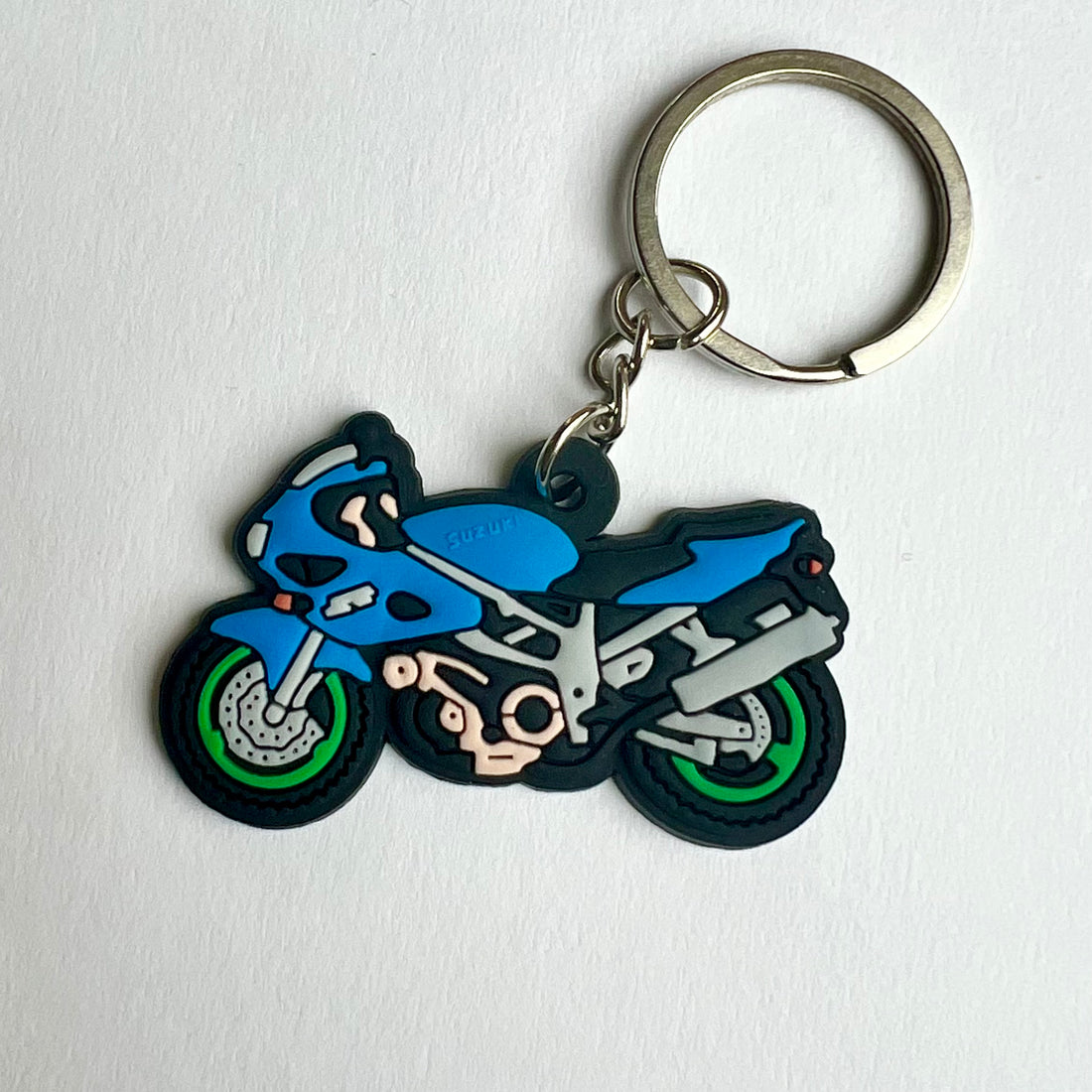 Blue Motorbike Keyring