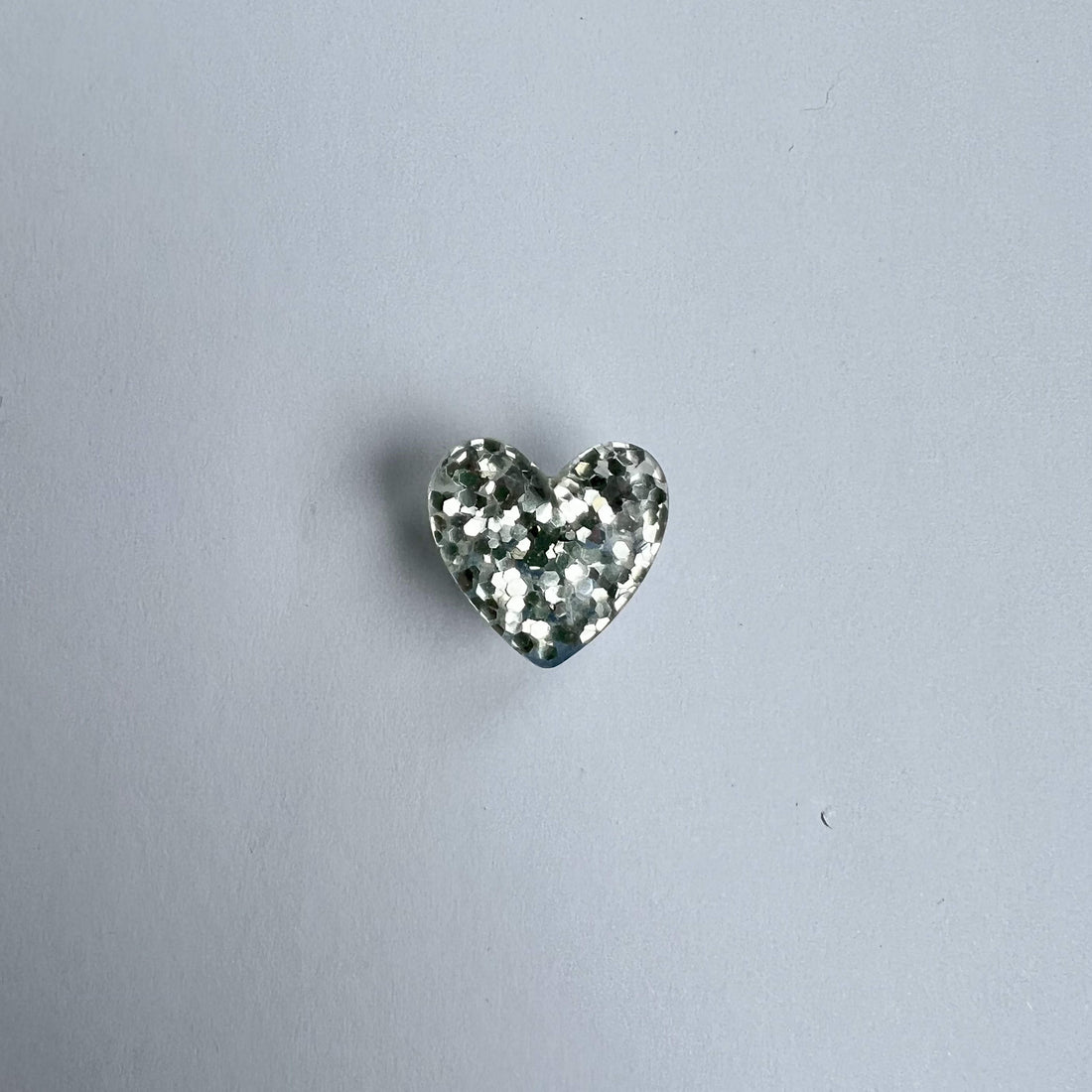 Silver Glitter Heart Charm
