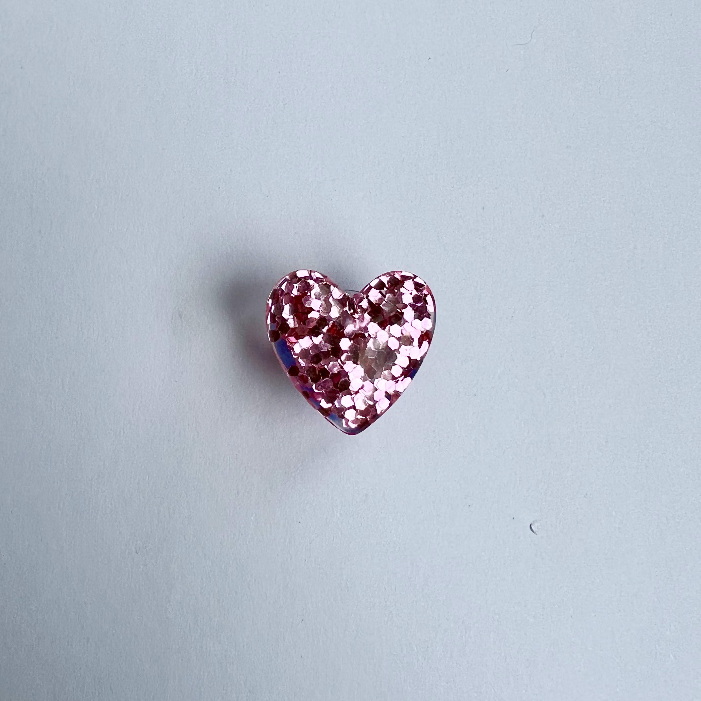 Pink Glitter Heart Charm