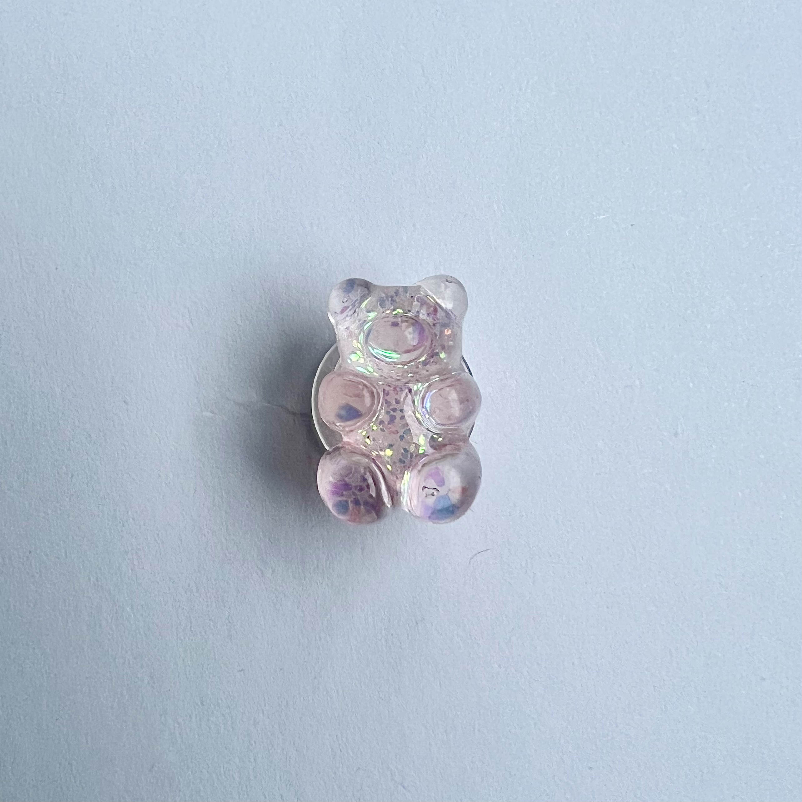 Clear Glitter Gummy Bear Charm