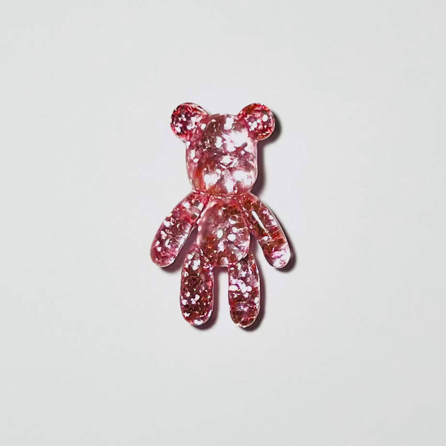 Pink Glitter Bear Charm