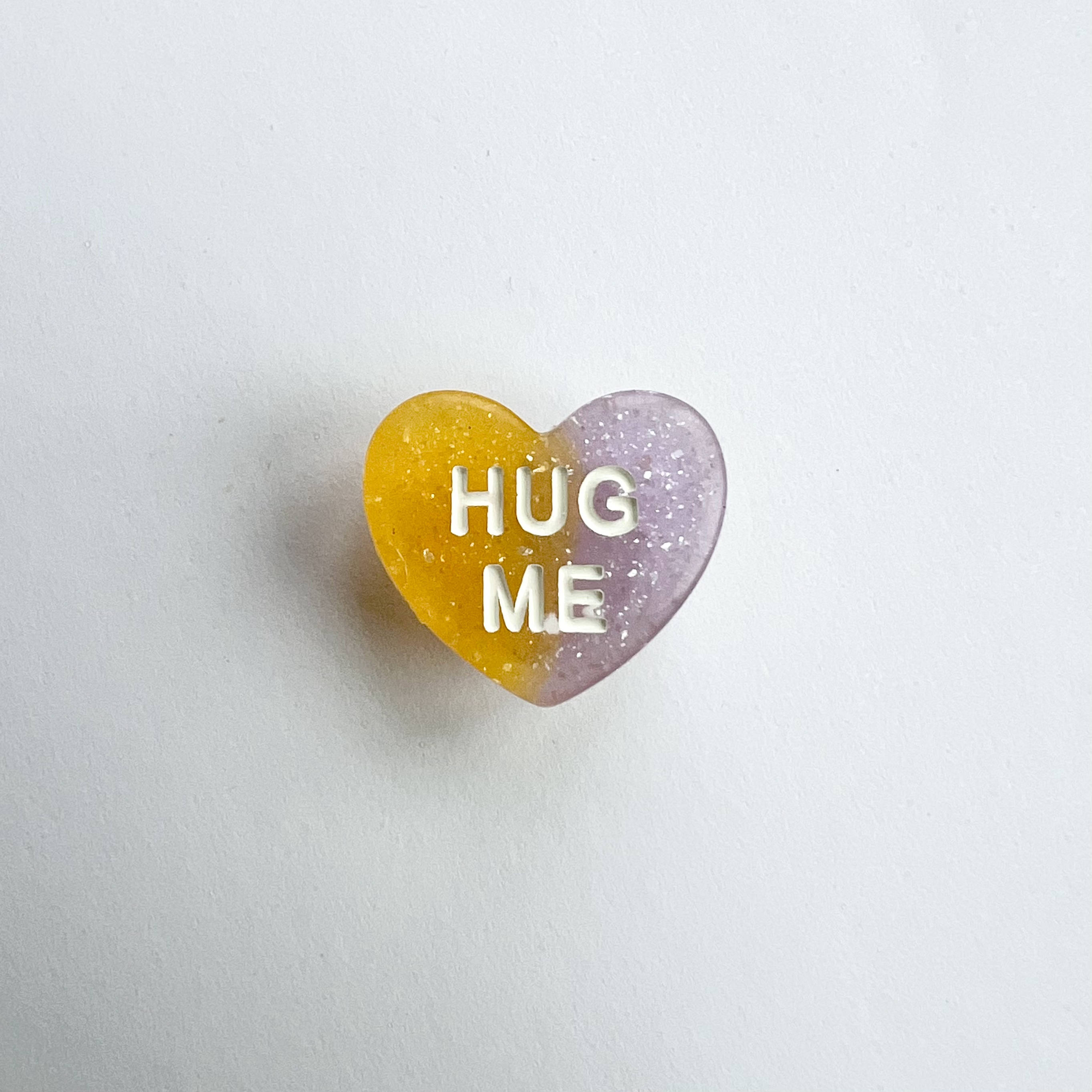Hug Me Candy Heart - Glitter Yellow/Purple Charm
