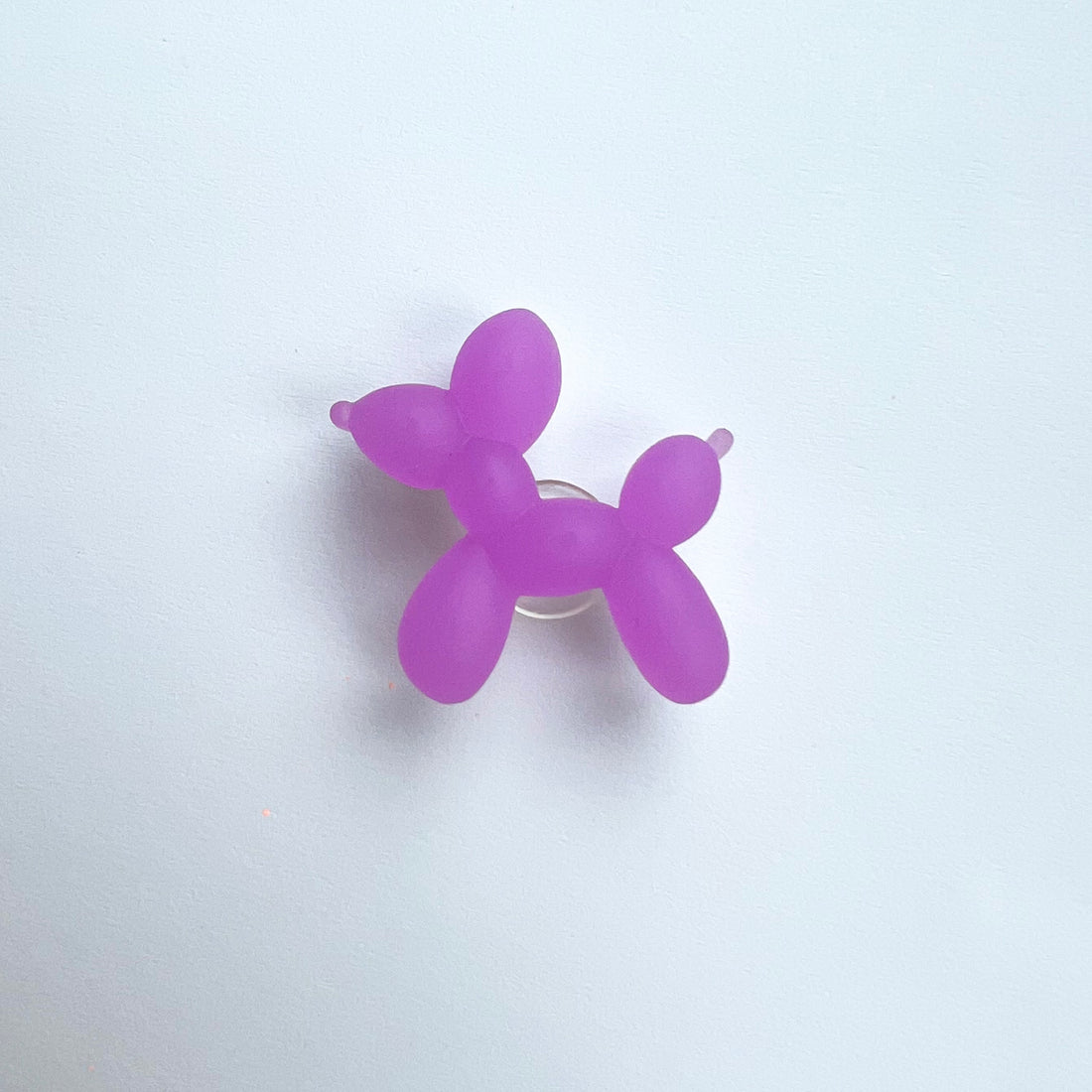 Frosty Purple Balloon Dog Charm