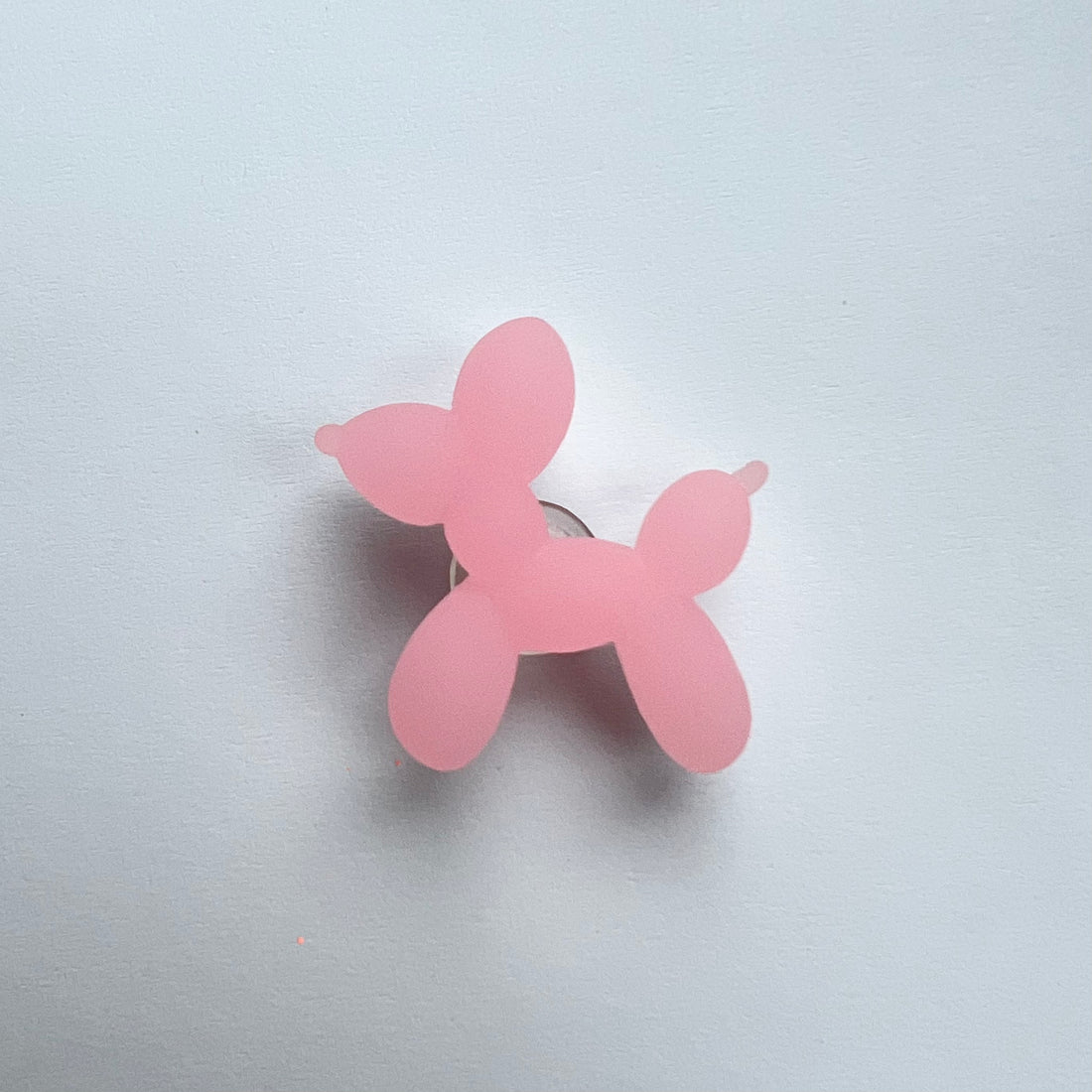 Frosty Pink Balloon Dog Charm
