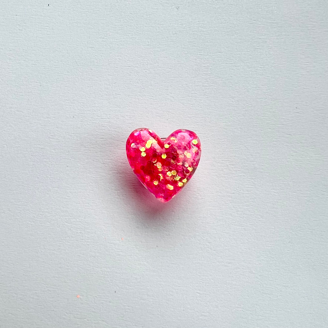 Pink Glitter Heart Charm