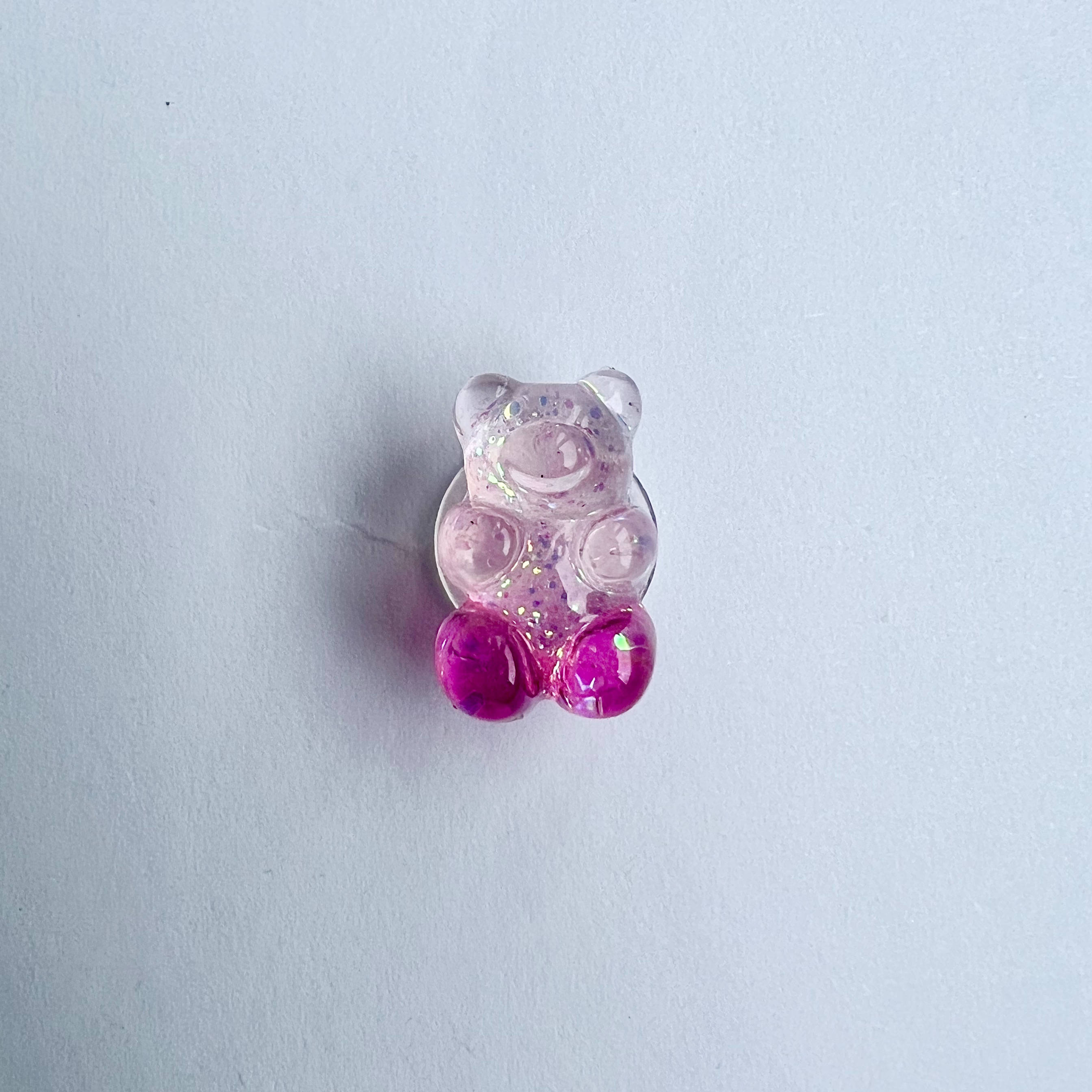 Pink Glitter Gummy Bear Charm